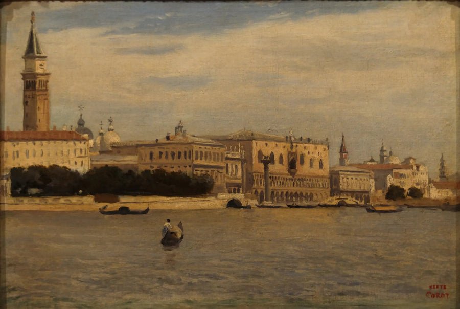 Venetië, de kades gezien vanaf de Douane van de zee - Jean-Baptiste Camille Corot