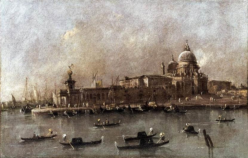 Venetië: een uitzicht op de ingang van het Groot Kanaal - Francesco Guardi