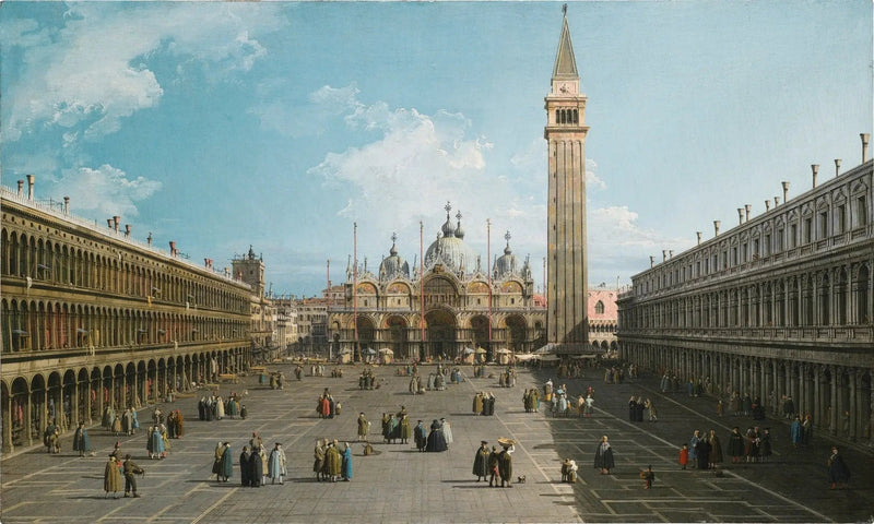 Venetië: een uitzicht op het San Marco-plein dat naar het oosten kijkt in de richting van de basiliek - Canaletto

Source:
Venise : une vue de la place Saint-Marc regardant vers l'est en direction de la basilique - Canaletto