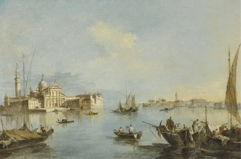 Venetië, uitzicht op de San Giorgio Maggiore kerk met de Giudecca op de achtergrond - Francesco Guardi
