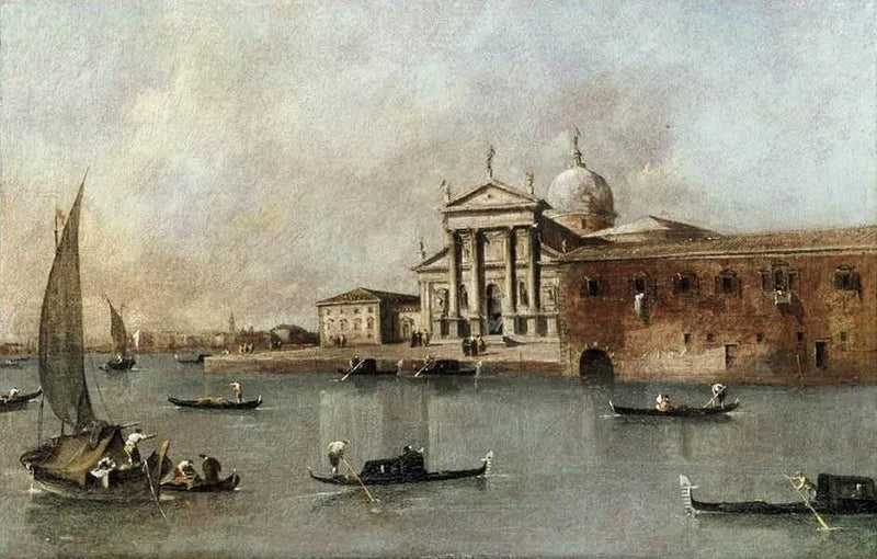 Venetië: Uitzicht op de kerk van San Giorgio Maggiore vanaf de Giudecca - Francesco Guardi