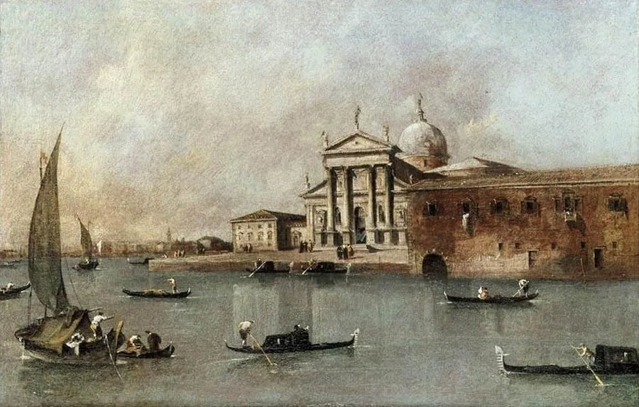 Venetië: Uitzicht op de kerk van San Giorgio Maggiore vanaf de Giudecca - Francesco Guardi