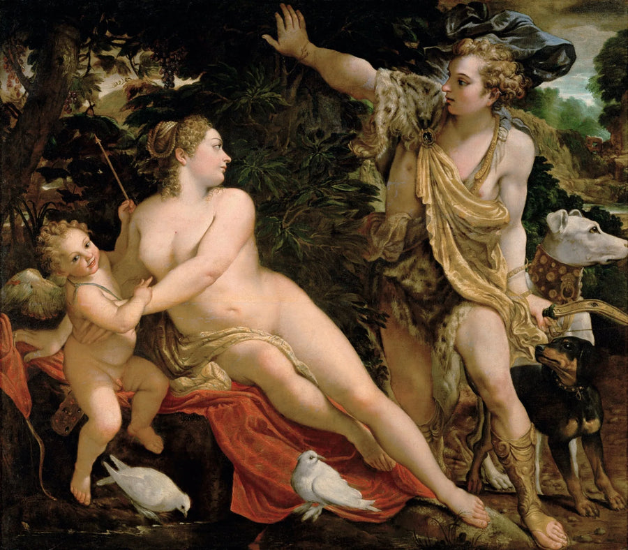 Venus, Adonis en Cupido - Annibale Carracci