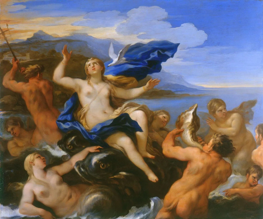 Venus leert over de wanhoop van Cupido - Luca Giordano