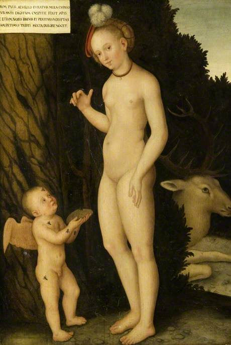 Venus met Cupido de honingdief - Lucas Cranach de Oude