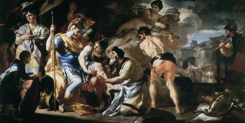 Venus met Iapis die de gewonde Aeneas verzorgt - Francesco Solimena