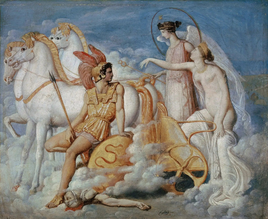 Venus, gewond door Diomedes, klimt naar de Olympus - Jean-Auguste-Dominique Ingres