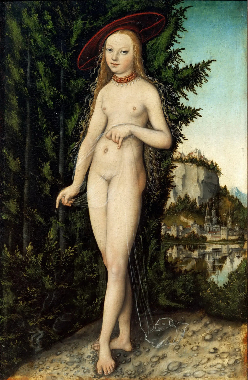Staande Venus in een landschap - Lucas Cranach de Oudere