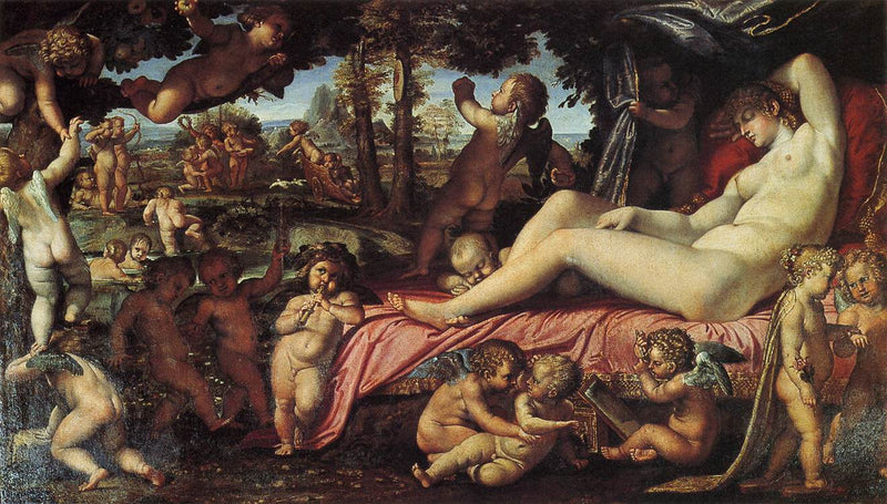 Slaapende Venus met Cupido's - Annibale Carracci