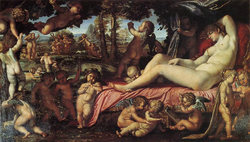 Slaapende Venus met Cupido's - Annibale Carracci