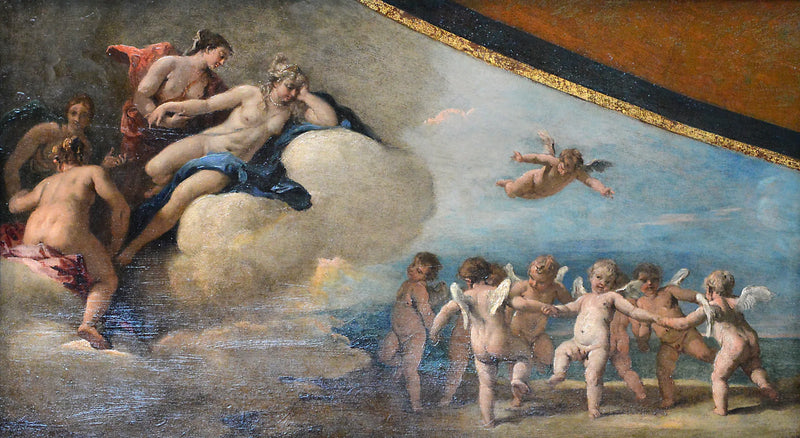 Venus omringd door nimfen die een ronde van Amorijnen bekijken - Sebastiano Ricci