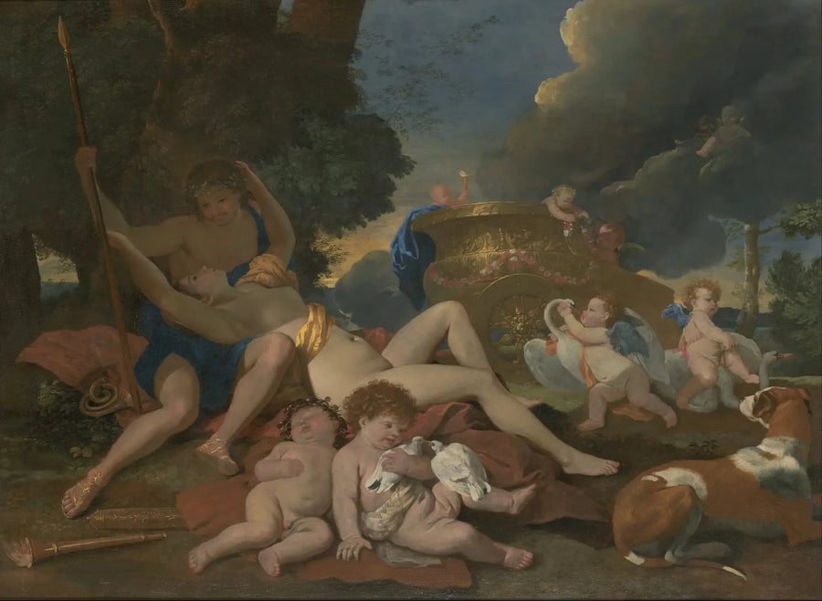 Venus en Adonis - Nicolas Poussin