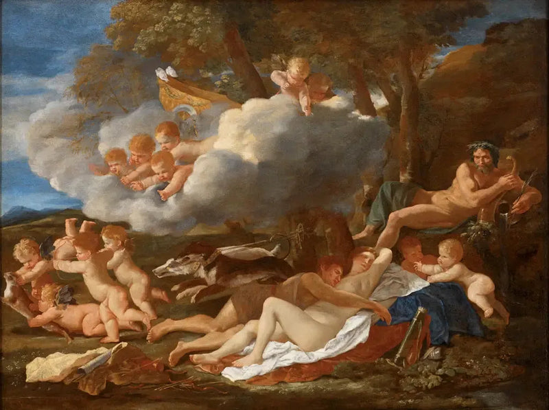 Venus en Adonis - Nicolas Poussin