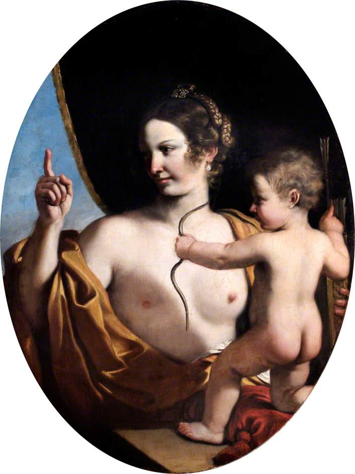 Venus en Cupido - Guercino