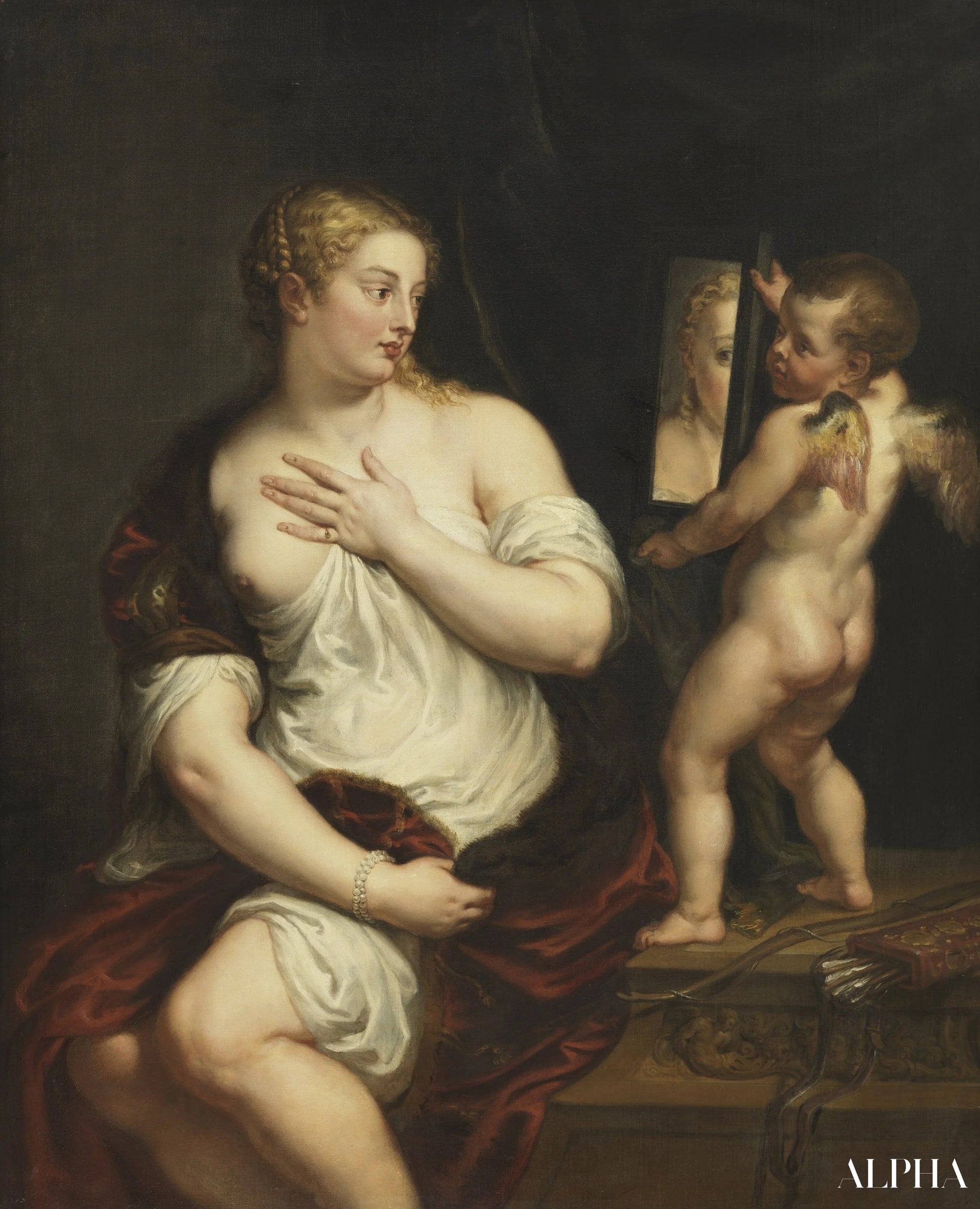 Vénus en Cupido - Peter Paul Rubens - Reproducties van schilderijen en hoogwaardige schilderijen