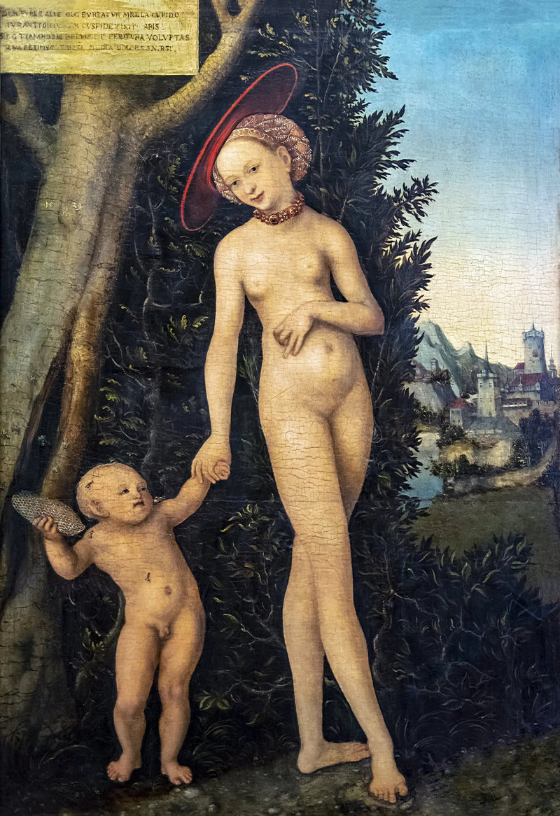 Venus en Cupido die honing stelen - Lucas Cranach de Oudere