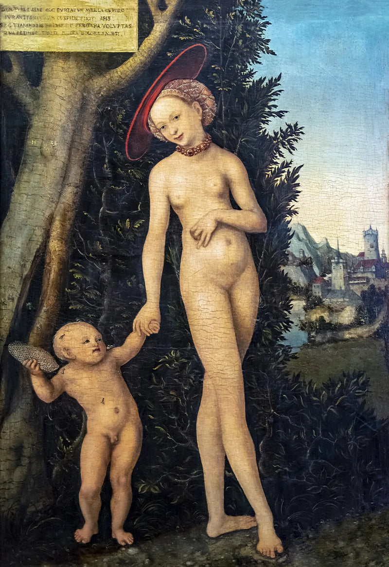 Venus en Cupido die honing stelen - Lucas Cranach de Oudere