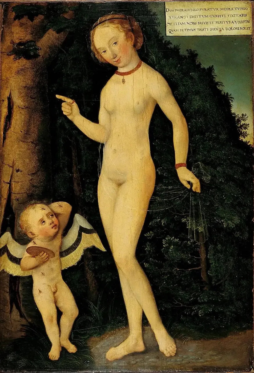 Venus en de Miereneter die honing steelt - Lucas Cranach de Oude