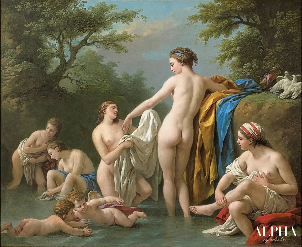 Vénus et nymphes se baignant - Louis Jean François Lagrenée - Reproductions de tableaux et peintures haut de gamme