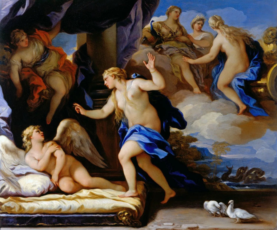 Venus scheldt Cupido uit - Luca Giordano
