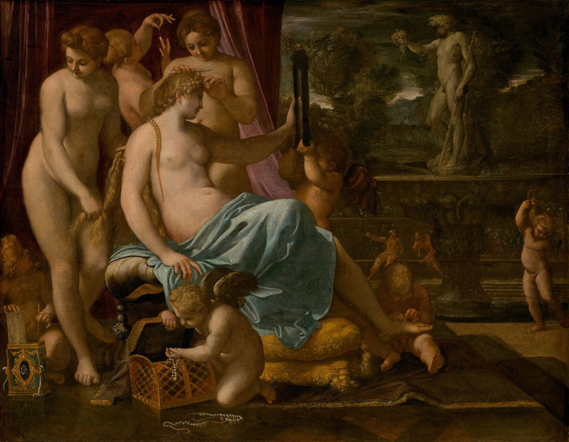 Venus versierd door de Gratieën - Annibale Carracci