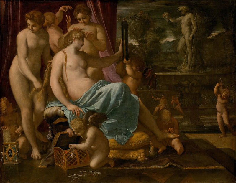 Venus versierd door de Gratieën - Annibale Carracci