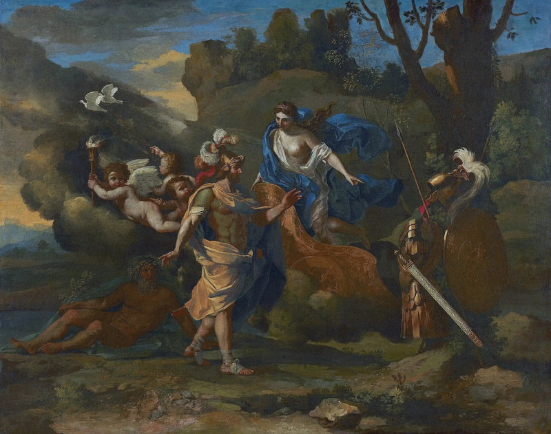 Venus toont aan Aeneas de wapens gesmeed door Vulcanus - Nicolas Poussin