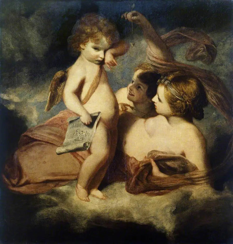 Venus beris Cupido omdat hij heeft geleerd met de telraam te gooien

Source:
Vénus réprimande Cupidon pour avoir appris à jeter des comptes - Joshua Reynolds