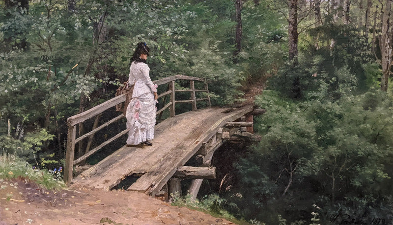 Véra Répine wandelend in het park van Abramtsevo - Ilya Repin