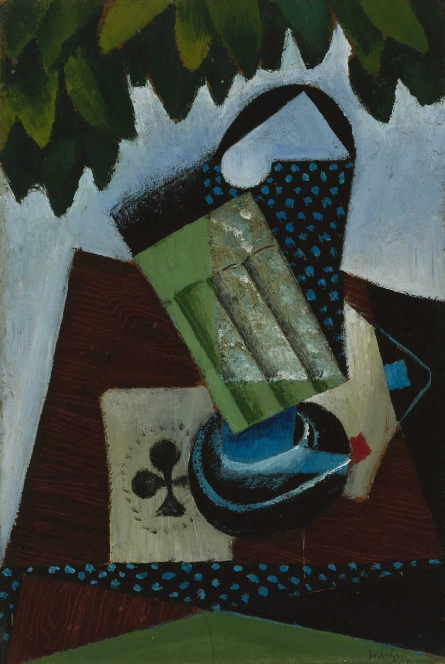 Glas en speelkaarten - Juan Gris