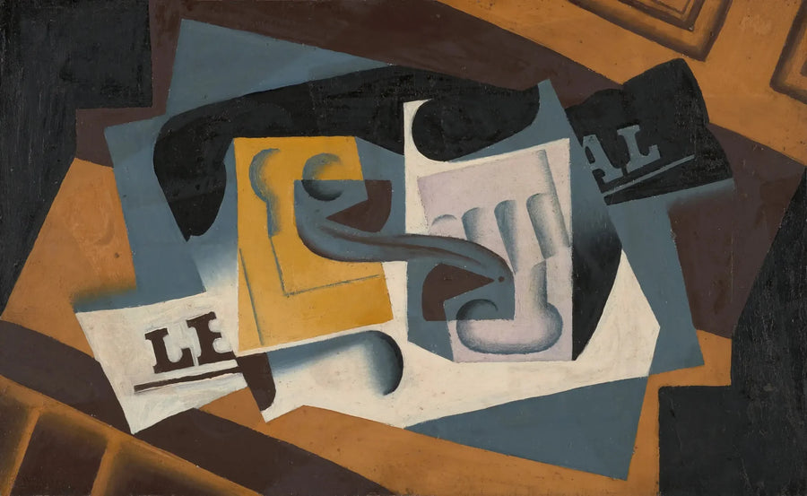 Glas en krant - Juan Gris
