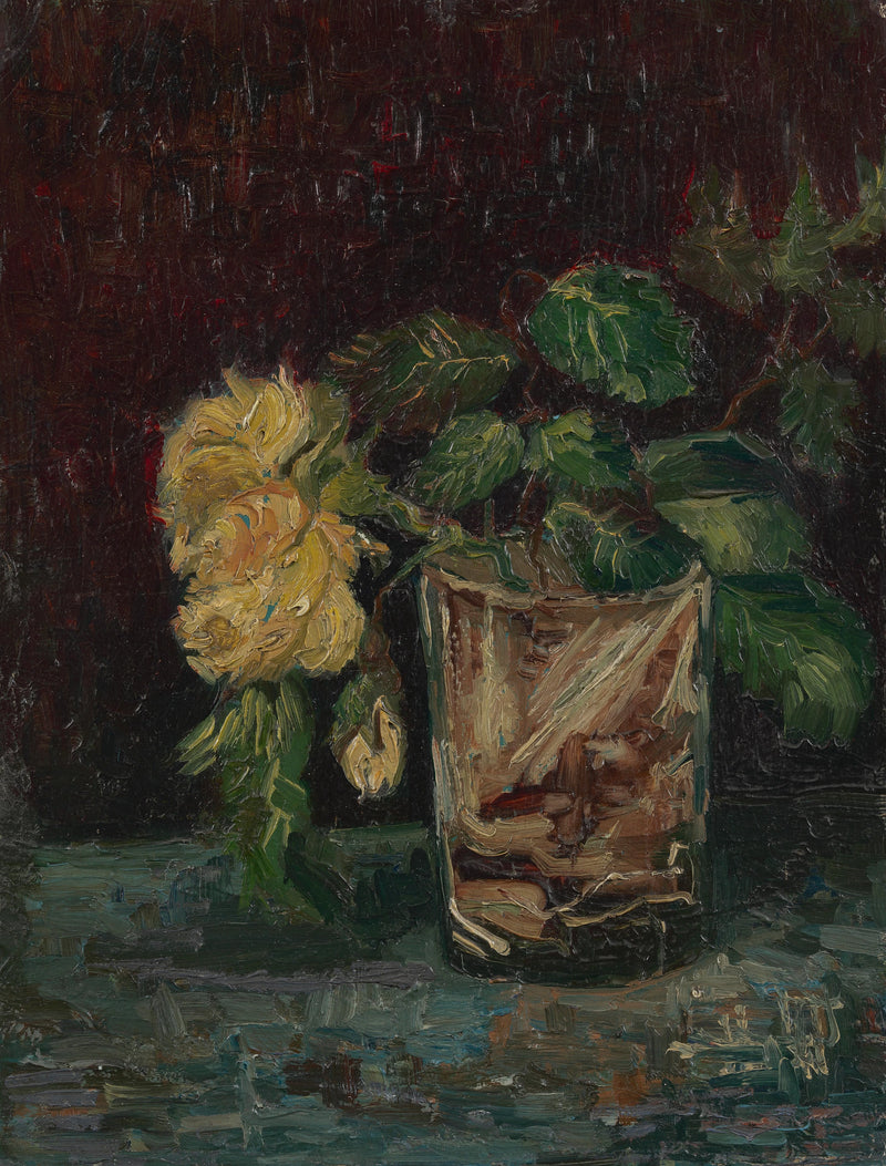 Glas met gele rozen - Vincent van Gogh