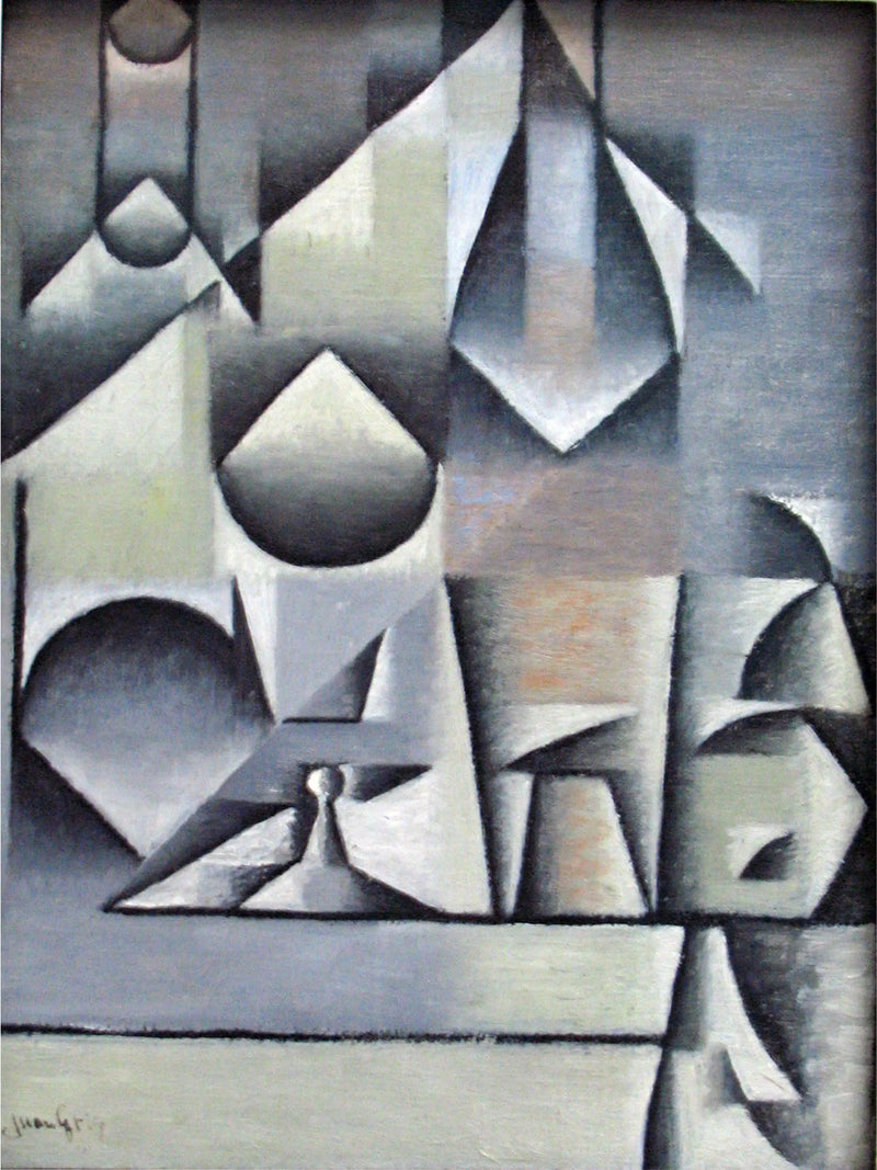 Glazen en flessen - Juan Gris