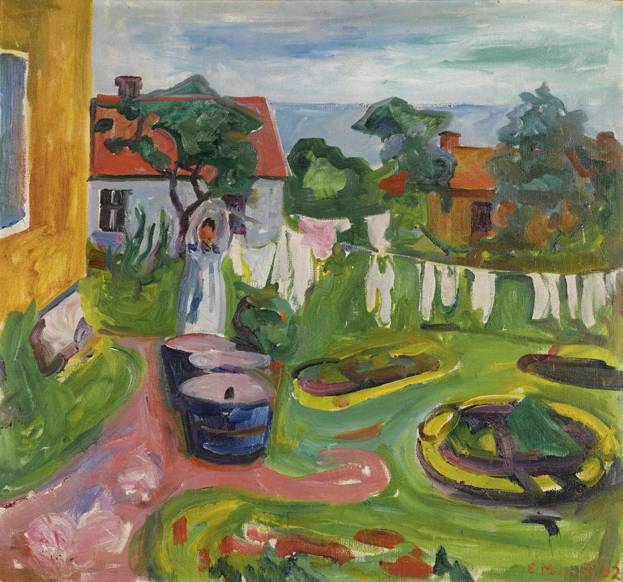 Kleding aan een lijn in Åsgårdstrand - Edvard Munch