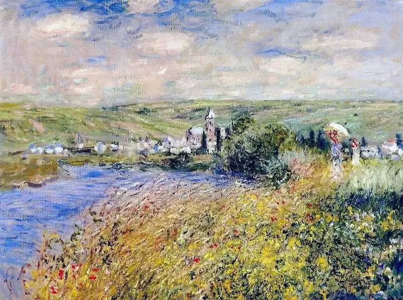 Vétheuil gezien vanaf Île Saint-Martin W596 - Claude Monet