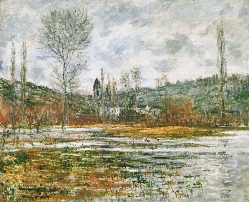 Vétheuil, overstroomde weide W639 - Claude Monet