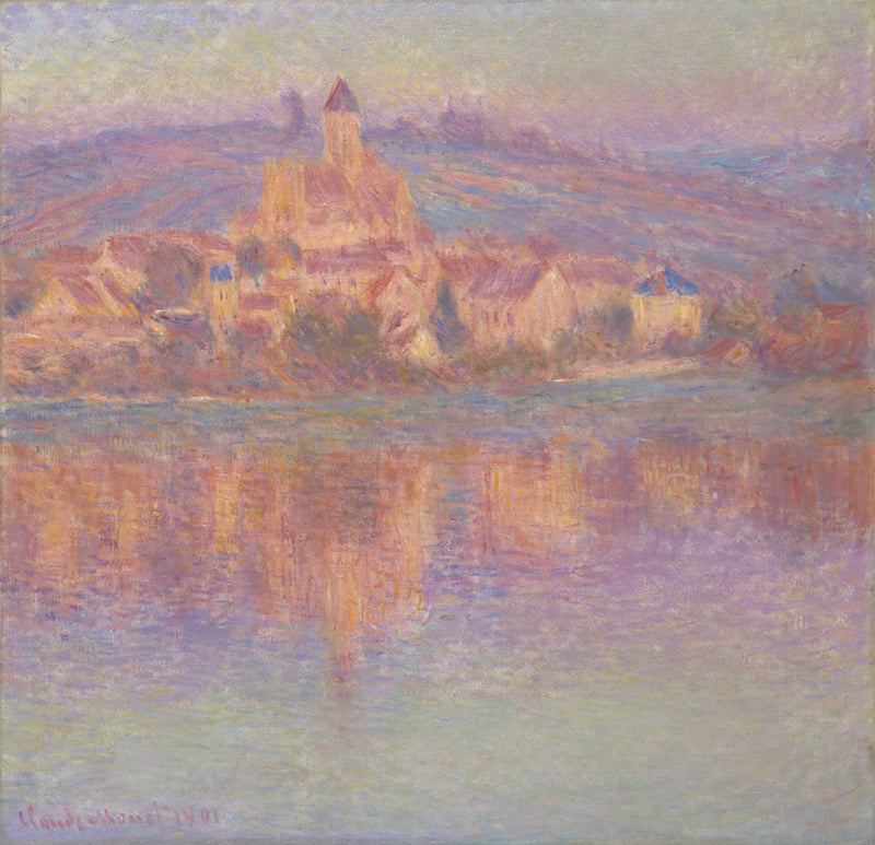 Vétheuil bij zonsondergang, Chicago W1645 - Claude Monet