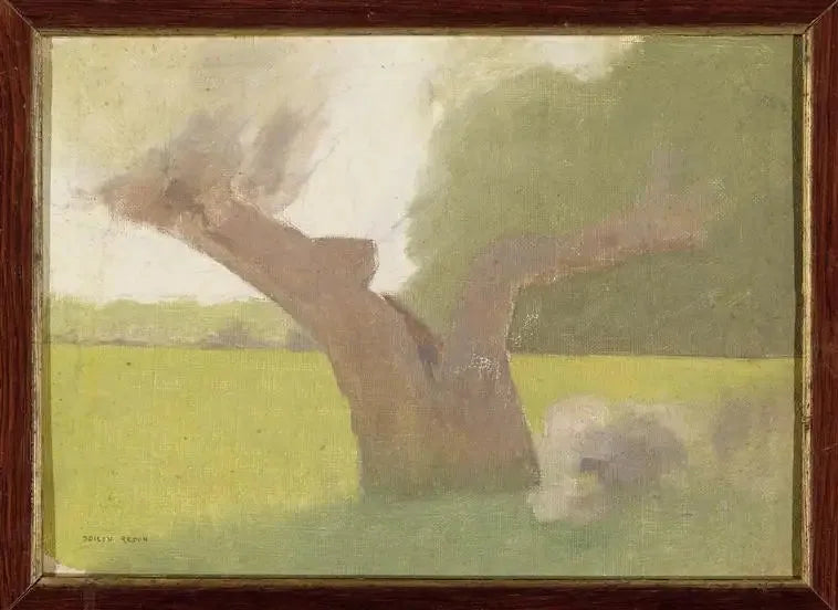 Oude boom in een weide - Odilon Redon