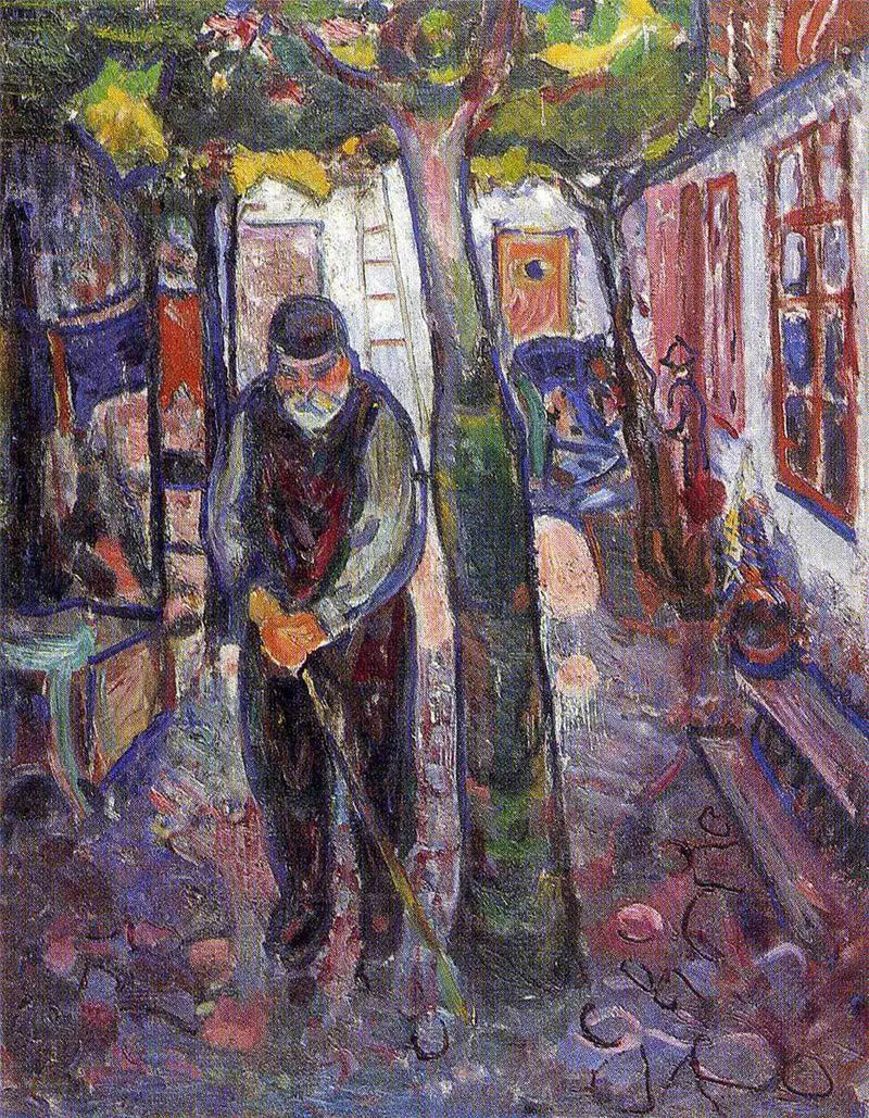 Oude Man in Warnemünde - Edvard Munch