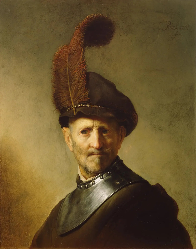 Oude man in militaire uniform - Rembrandt