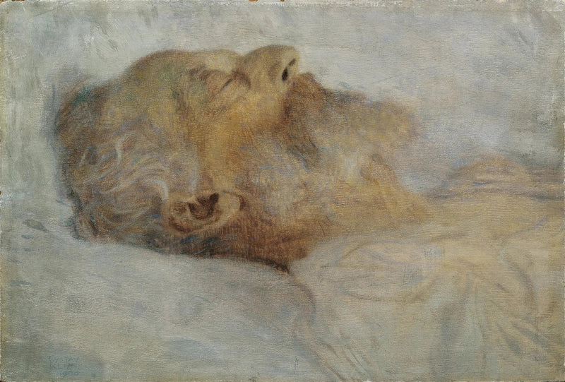 Oude man op zijn sterfbed - Gustav Klimt