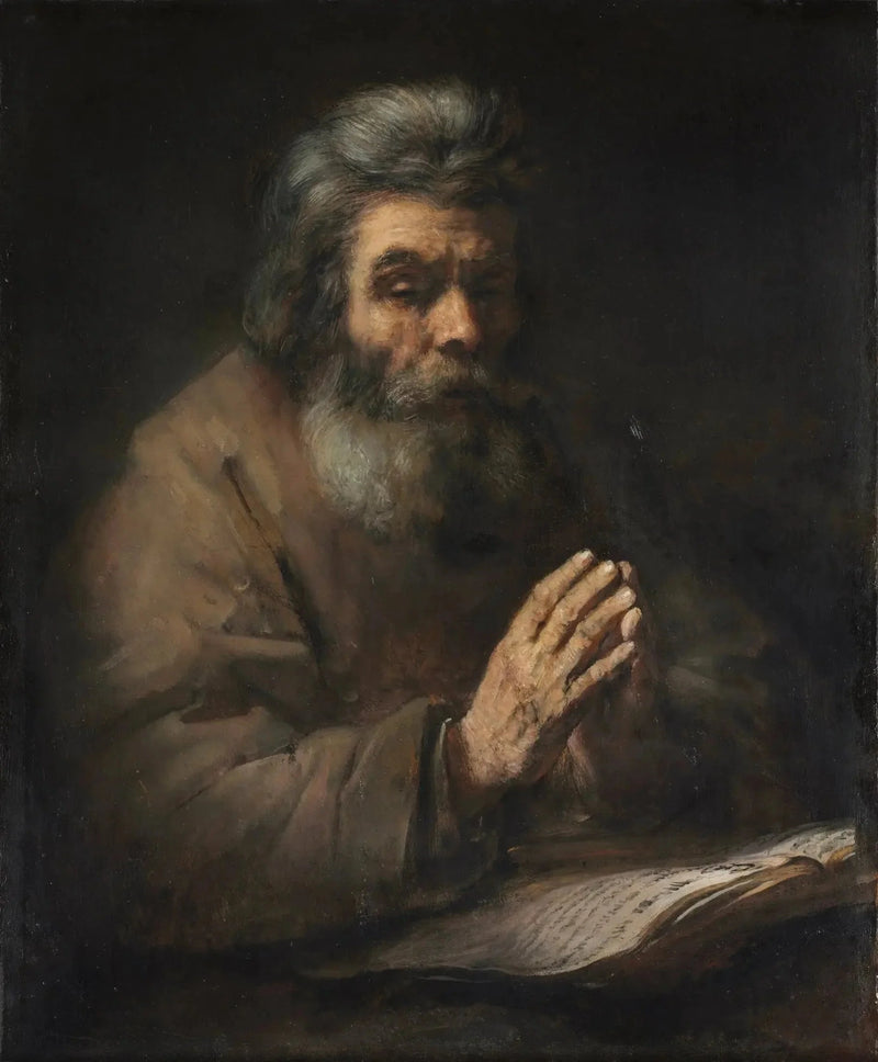 Een oude man in gebed - Rembrandt