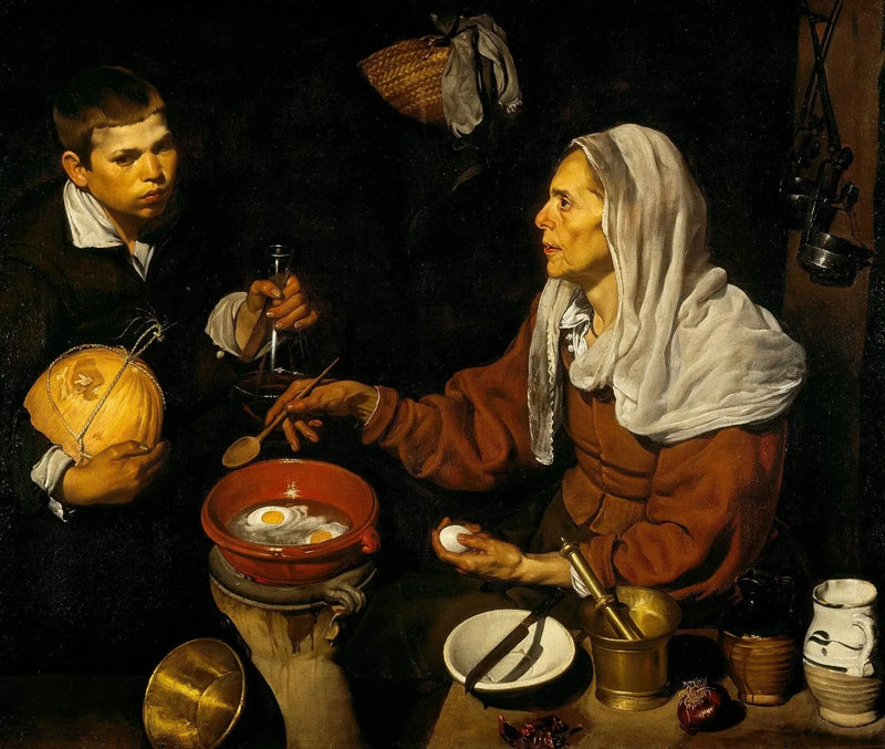 Oude vrouw die eieren bakt - Diego Velázquez