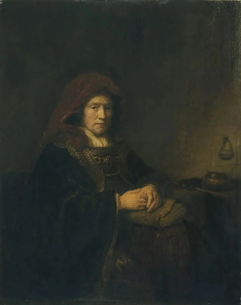 Oude vrouw met bril - Rembrandt