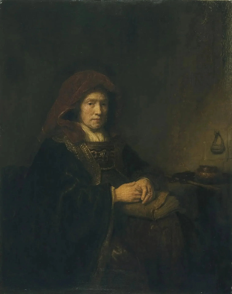 Oude vrouw met bril - Rembrandt