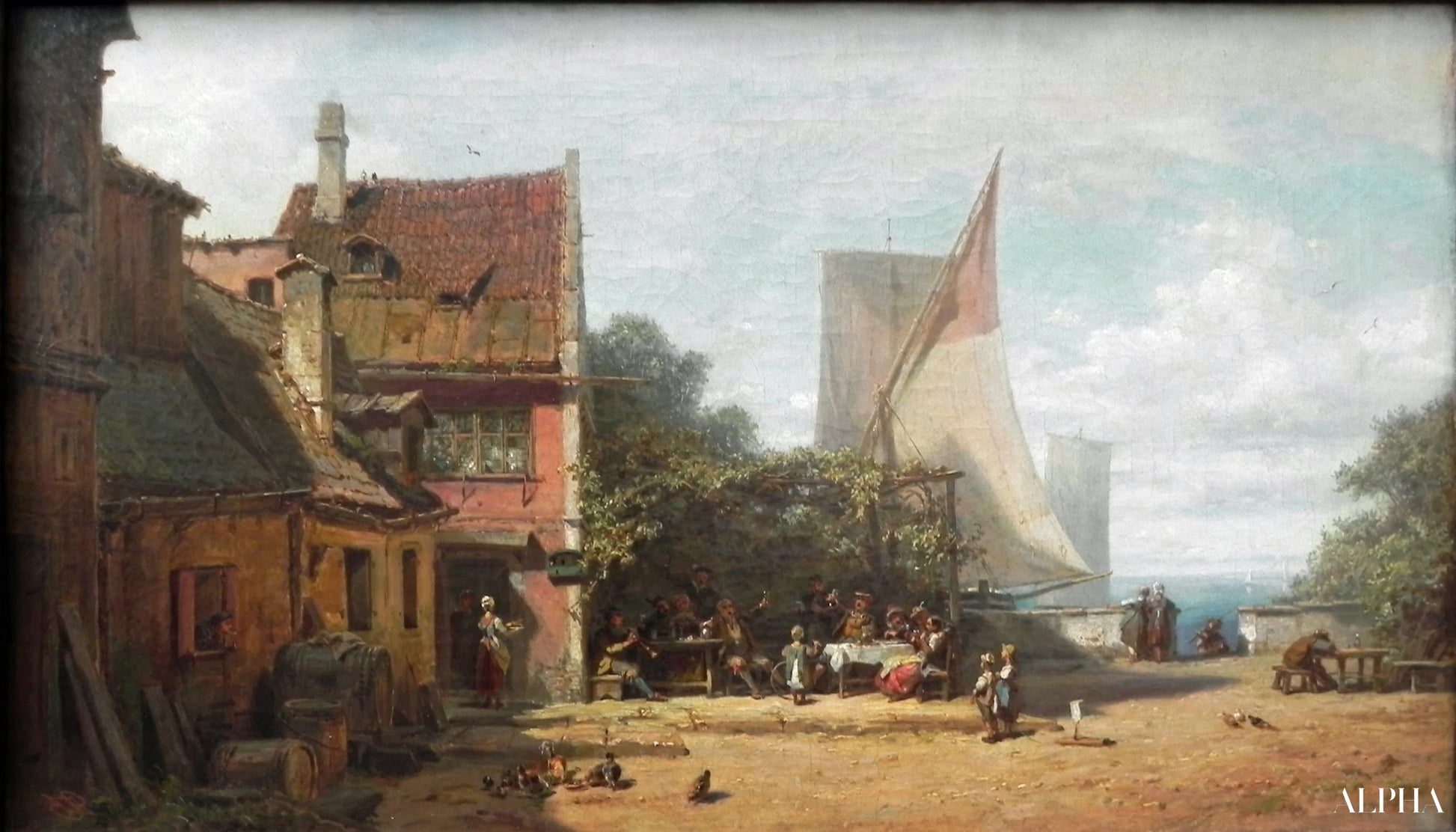 Oude taverne aan het Starnberger See - Carl Spitzweg - Reproducties van schilderijen en hoogwaardige schilderijen