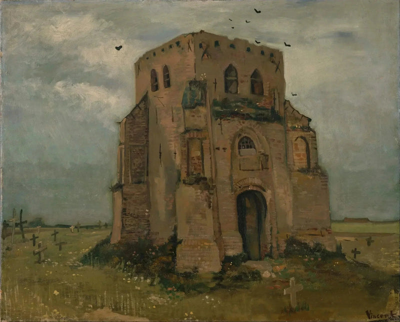 De oude kerktoren in Nuenen - Vincent van Gogh