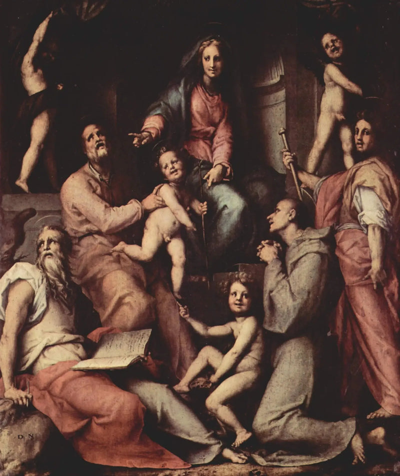 Maagd met Kind, met engelen en heiligen - Pontormo