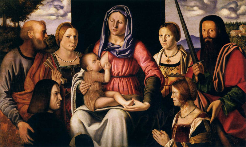 Maagd met Kind met heiligen en donateurs - Bernardino Luini