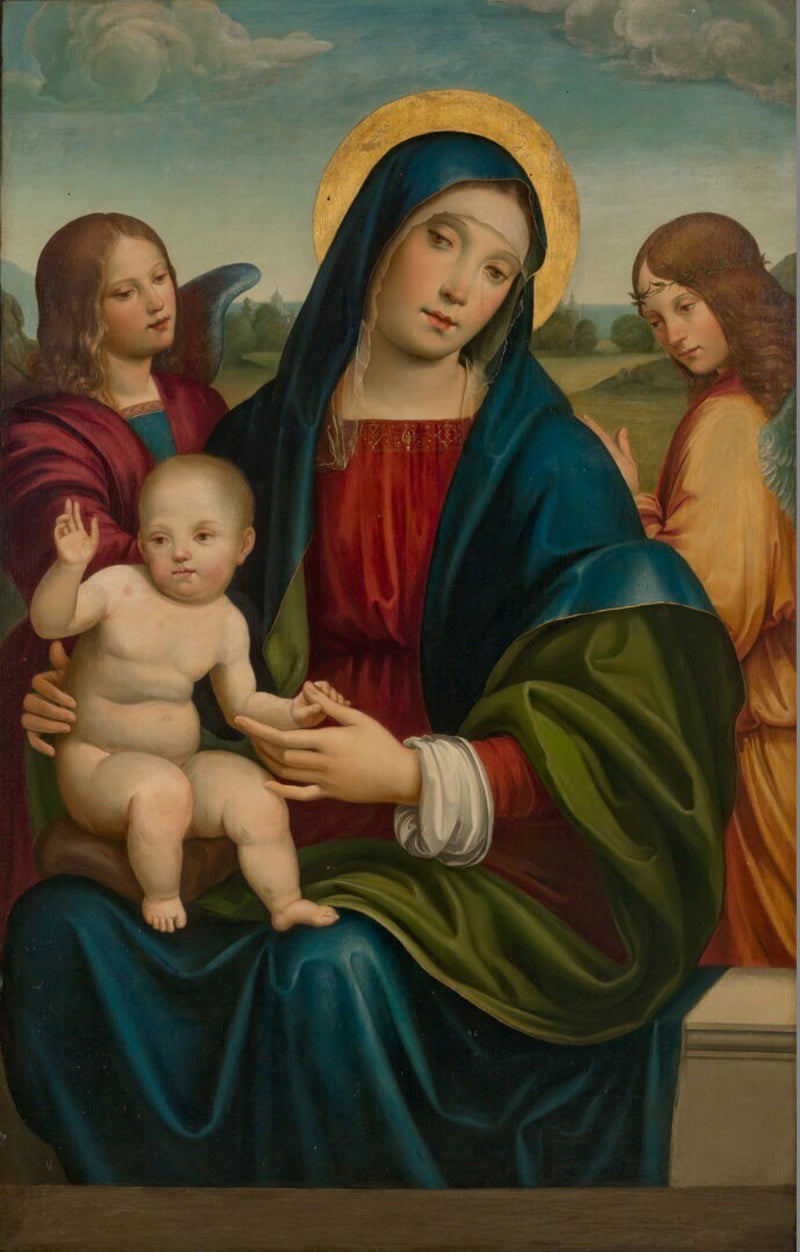 Maagd met Kind met twee engelen - Francesco Francia